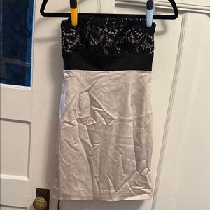 XSP BCBG Elegant Black and Cream Lace Mini Dress